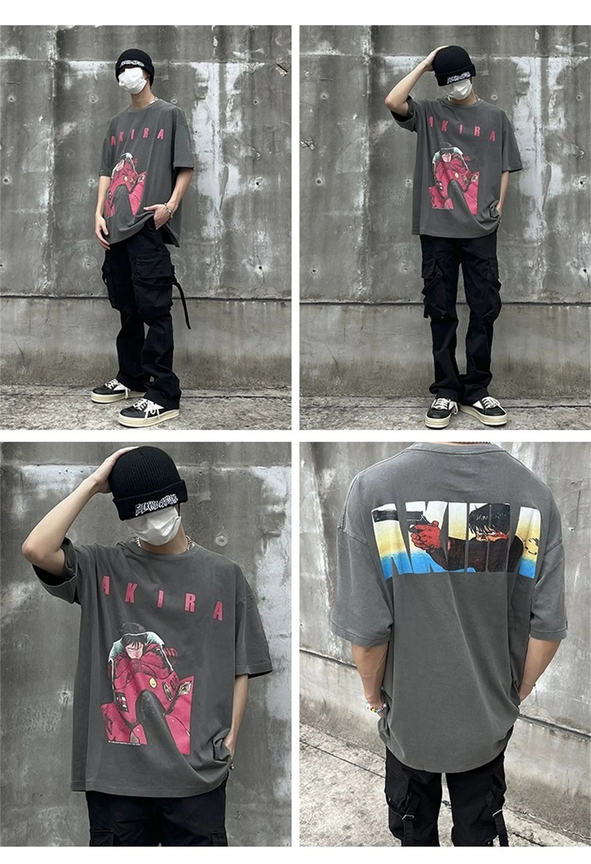 24ss Summer Vintage Retro Anime Printing High-Street T-Shirt Tops Street King Limited