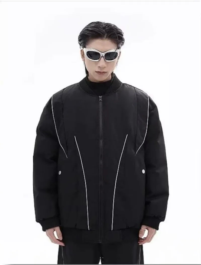 Winter Thickening Flying Baseball Uniform Solid Multi Pocket Simplicity Warm Cotton Jacket 2024 New Streetwear Male Parkas Street King Limited
