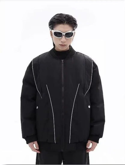 Winter Thickening Flying Baseball Uniform Solid Multi Pocket Simplicity Warm Cotton Jacket 2024 New Streetwear Male Parkas Street King Limited