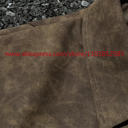 autumn and winter vintage long sleeved leather jacket american heavy duty motorcycle high street short style distressed lapel unique shorts style 1218