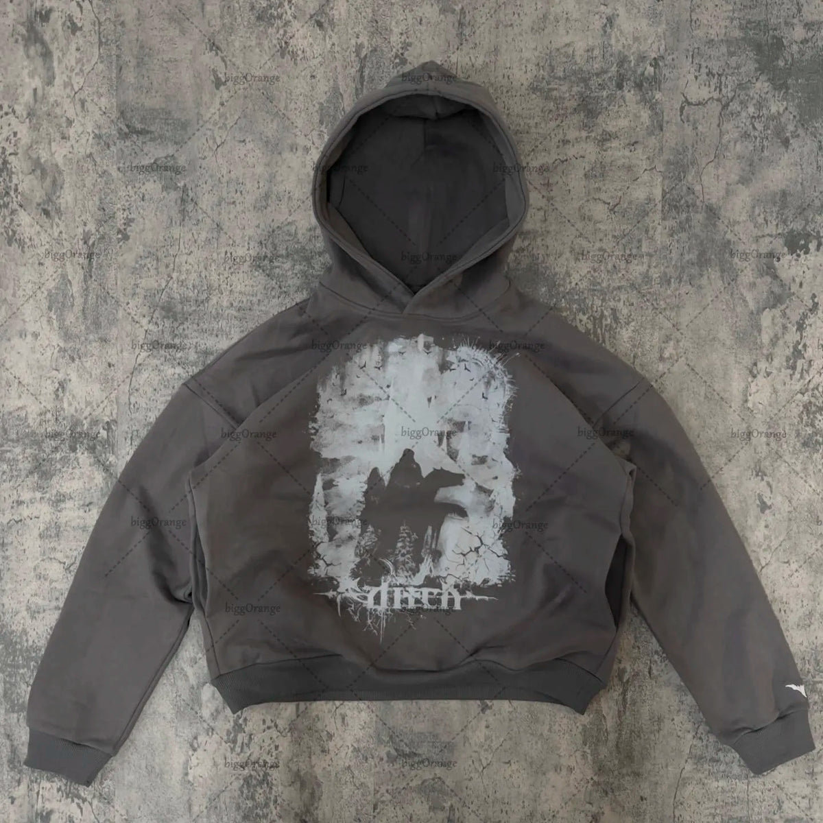 Retro gothic devil print oversized pullover women spring and autumn fashion street hip-hop Harajuku loose sweater men Street King Limited