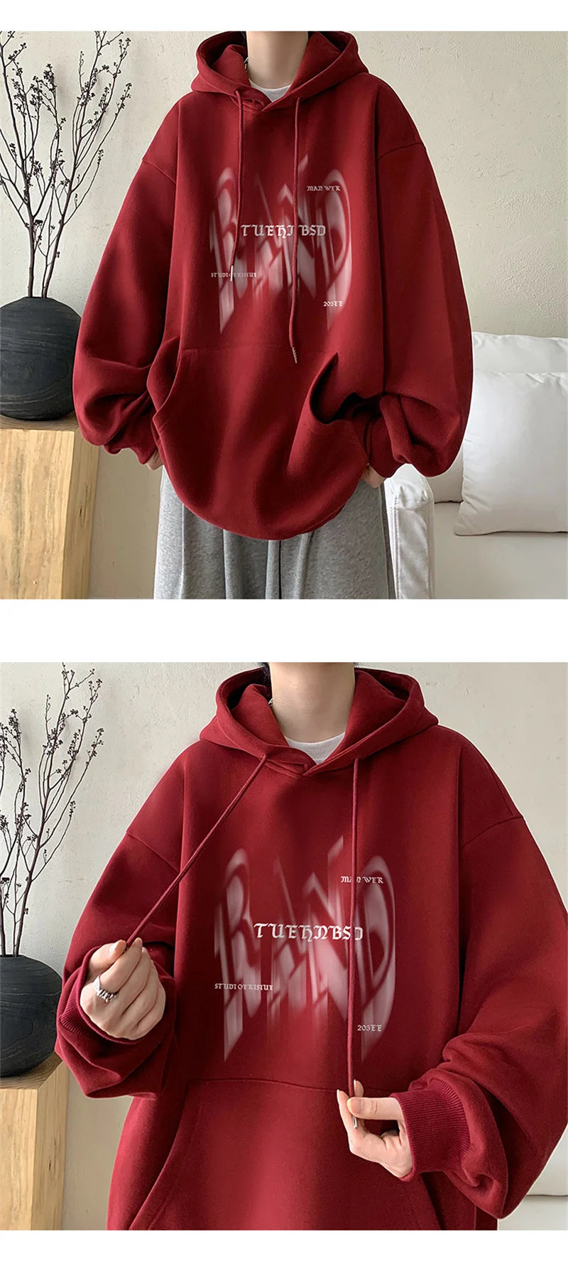 New Gothic Letter Printed Hoodies For Men Autumn Hip Hop Oversized Hooded Sweatshirt Y2K Streetwear Graphic Hoodie Tracksuit Street King Limited