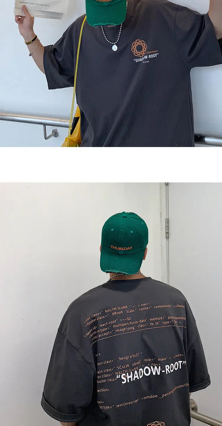 Summer quarter-sleeved men's T-shirt ins clothes trend Korean style loose mid-sleeve short-sleeved T-shirt half-sleeved T shirts Street King Limited