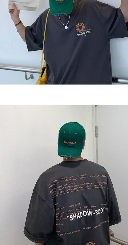 Summer quarter-sleeved men's T-shirt ins clothes trend Korean style loose mid-sleeve short-sleeved T-shirt half-sleeved T shirts Street King Limited