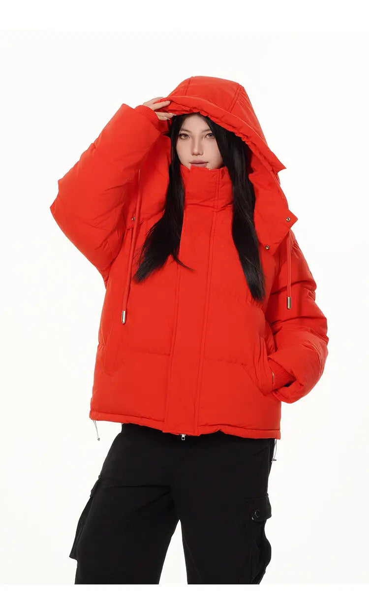 men women winter fashion loose casual cotton padded hooded parkas jacket campus boy gril thicken warm snow coat outerwear unique default style 1089