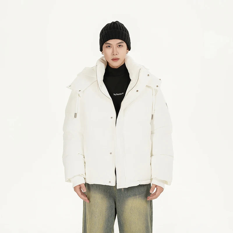 men women winter fashion loose casual cotton padded hooded parkas jacket campus boy gril thicken warm snow coat outerwear minimalist street pants