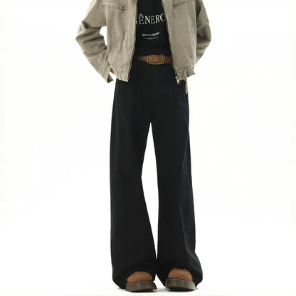 american style vintage wide leg cargo pants mens baggy fashion high street overalls coffee streetwear male mopping trousers combat utility trousers