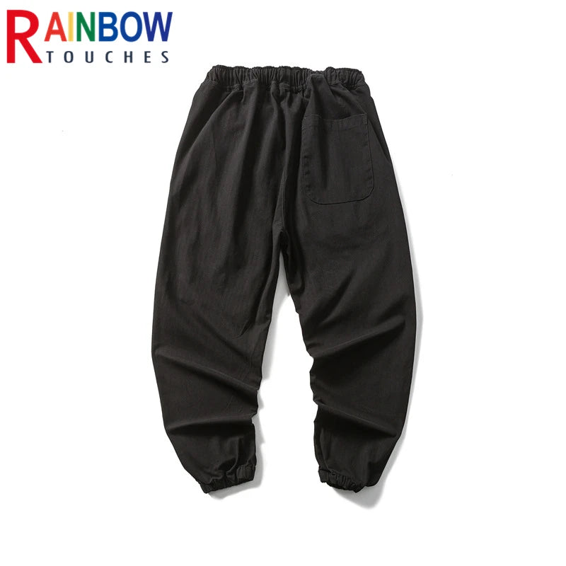rainbowtouches 2022 tidal current new brand mens cargo pants harajuku fashion tie feet trousers loose safari style boy overalls baggy cargo bottoms