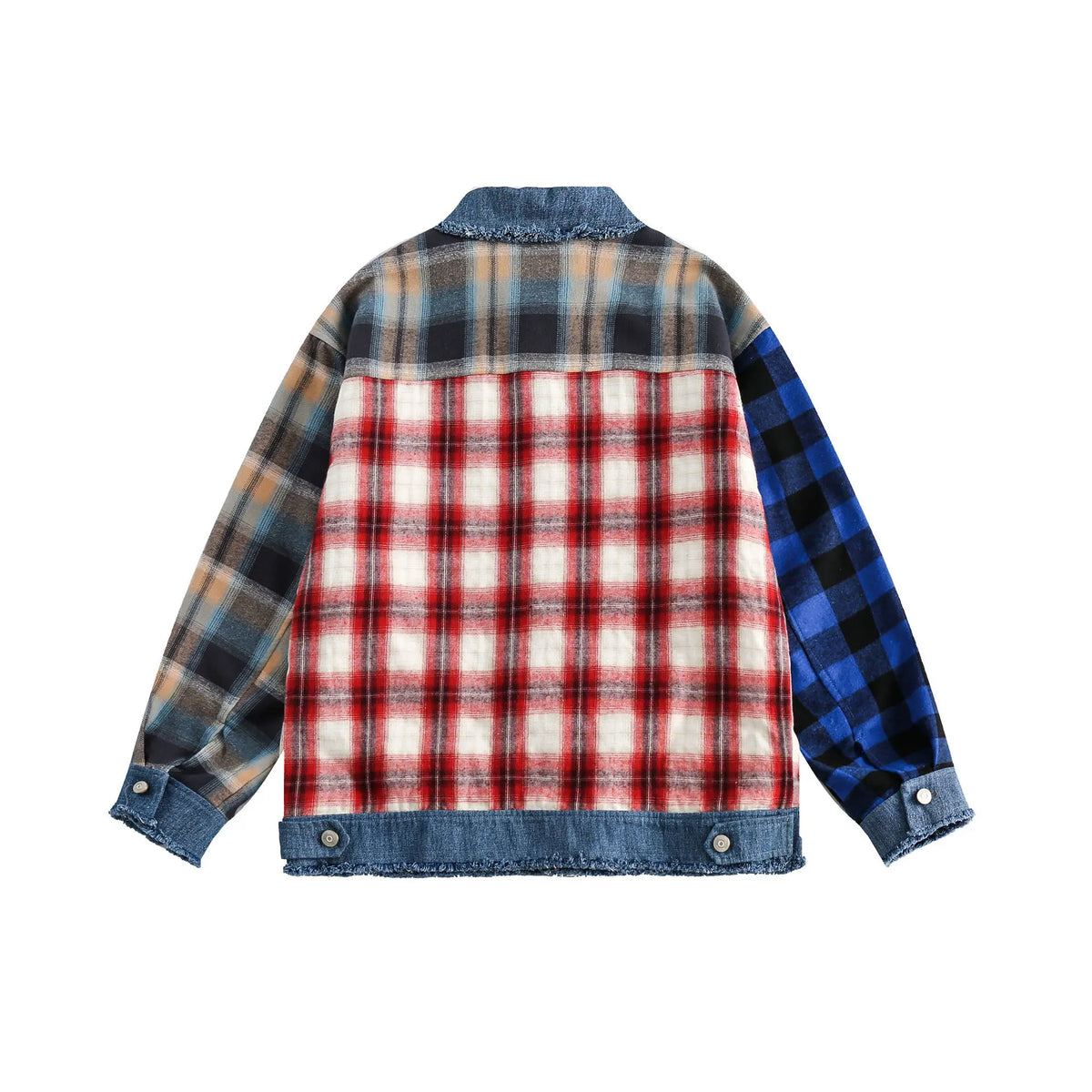 men hip hop denim jacket plaid patchwork oversized harajuku y2k unisex jeans jackets 2023 man fashion causal jacket outwear ripped baggy denim
