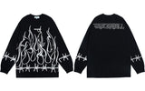 "White Flame" Unisex Men Women Streetwear Graphic Sweater Daulet Apparel