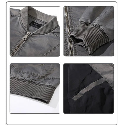 men streetwear fashion hip hop loose casual plus size cargo baseball jacket cityboy spring autumn bomber coat man outerwear unique cargo style 742