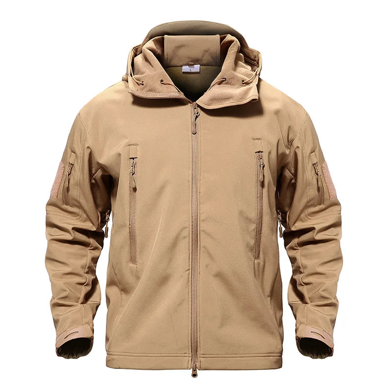 solid waterproof fleece lined jacket mens jacket softshell outwear coat windbreaker outdoor warm clothes with pockets unique default style 4523