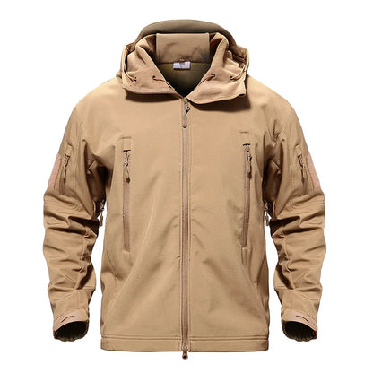 solid waterproof fleece lined jacket mens jacket softshell outwear coat windbreaker outdoor warm clothes with pockets unique default style 4523