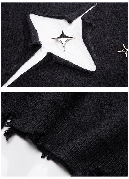 Gothic Men's Sweater Hip Hop Streetwear Long Sleeved Round Neck Tops Oversized Autumn New Knitwear Sweaters Jumpers Street King Limited