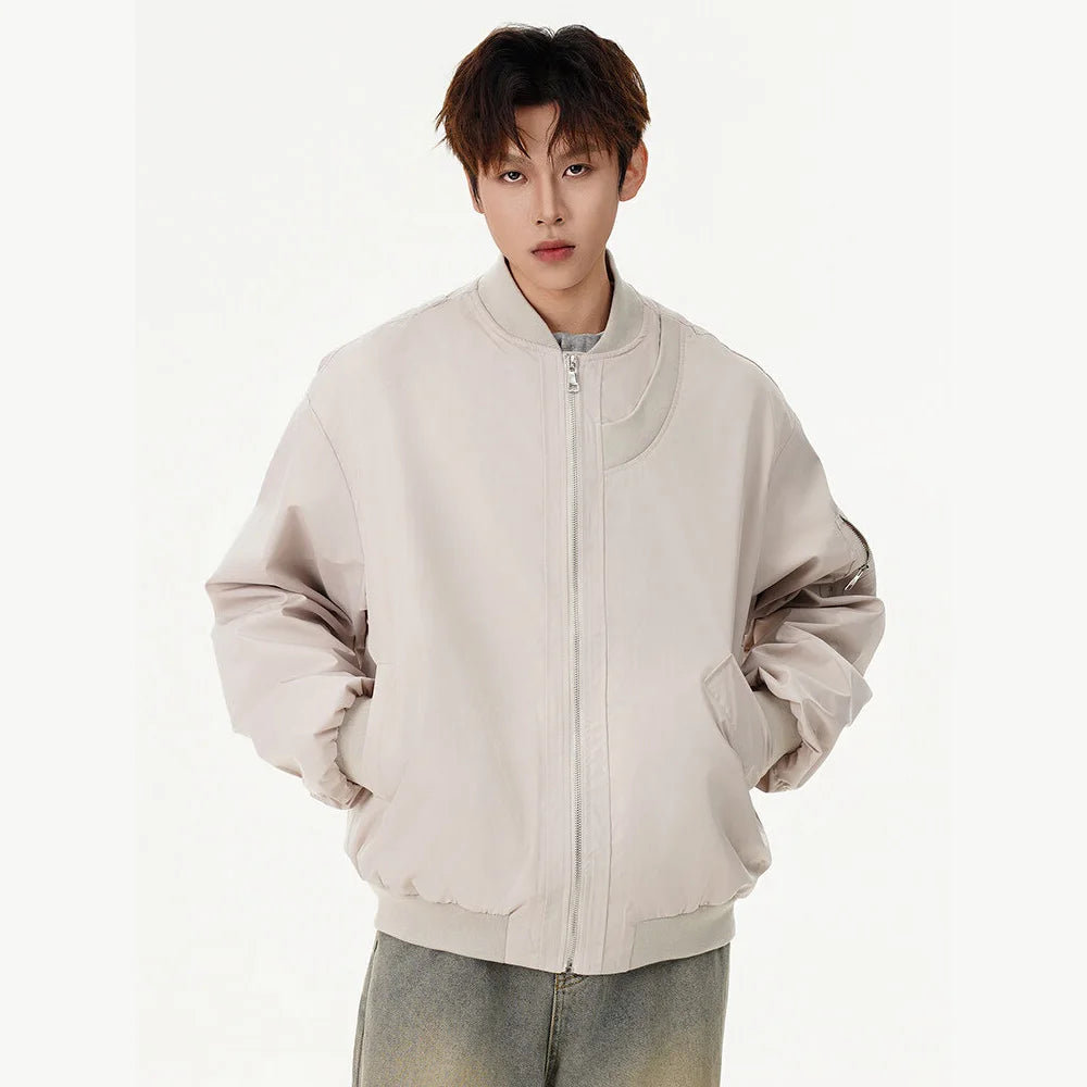 fashion spring autumn jacket men women streetwear fashion loose casual techwear bomber jacket cityboy baseball coat outerwear clean everyday pants