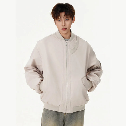 fashion spring autumn jacket men women streetwear fashion loose casual techwear bomber jacket cityboy baseball coat outerwear clean everyday pants