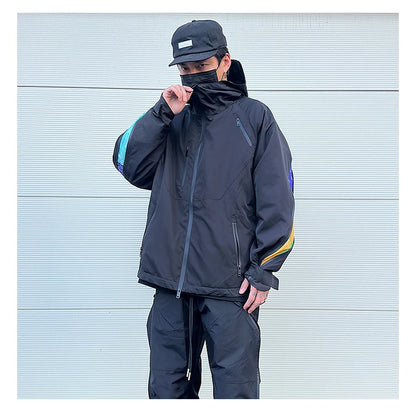 men hip hop streetwear jacket paisley zip up patchwork windbreaker cargo cotton padded coat hooded track jacket tactical outwear unique cargo style 4817