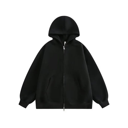 winter mens fleece zipper hooded sweatshirts 2025 new classic solid color oversized hoodies y2k streetwear outerwear tracksuit unique default style 22