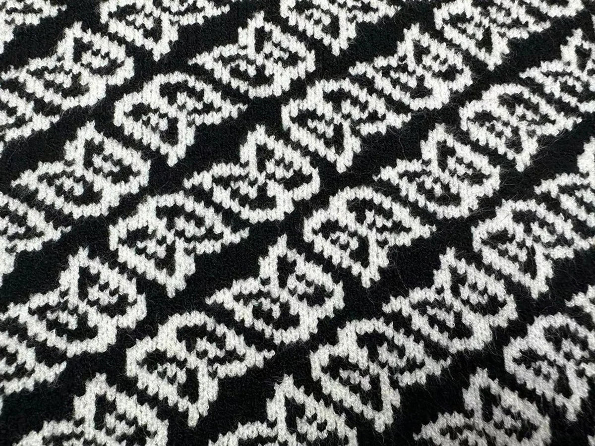 Color Match Full Cashew Print Black Knitted Winter Sweaters for Men and Women Pullover Baggy Casual Woolen Sweater Oversized Street King Limited
