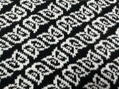 Color Match Full Cashew Print Black Knitted Winter Sweaters for Men and Women Pullover Baggy Casual Woolen Sweater Oversized Street King Limited