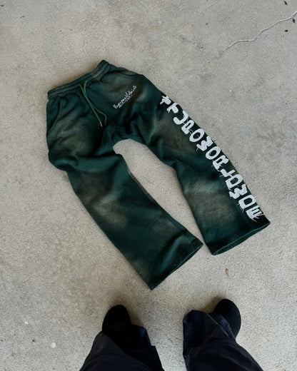 Spring and Autumn Alphabet Pattern Embroidered Pattern Casual Pants Women Y2K Street Hip Hop Harajuku High Waist Wide Leg Pants Street King Limited