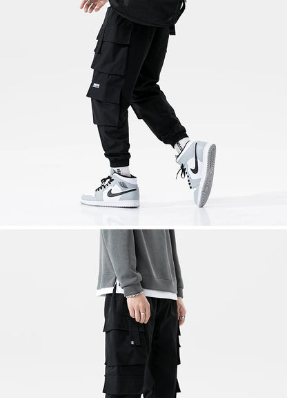 streetwear mens hip hop jogging pants casual men trousers big size loose sweatpants male 2023 new multi pocket harem pants 5xl unique joggers style 2701