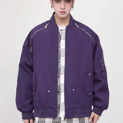 2024 spring american pilot jacket mens multi pocket trendy street loose bomber cardigan couple fashion zipper baseball coats unique default style 2785