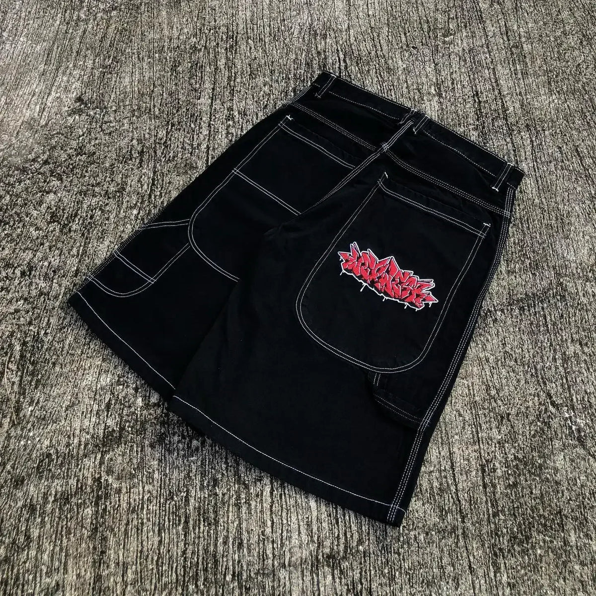 Harajuku Y2k Wexwear Embroidery Skateboarding Jeans Denim Men Letter Graphic Streetwear Shorts 2024 Baggy Gym Basketball Shorts Street King Limited