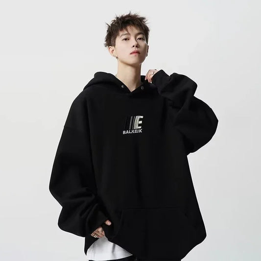 Animecore Statement Hoodie Bold Cold-Season Style