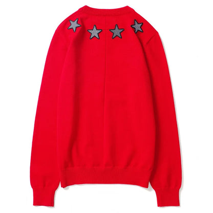 New High 2022 Men Luxury Winter gentleman Embroidered stars Knit Casual Sweaters pullover Asian Size High Street Drake #R77 Street King Limited