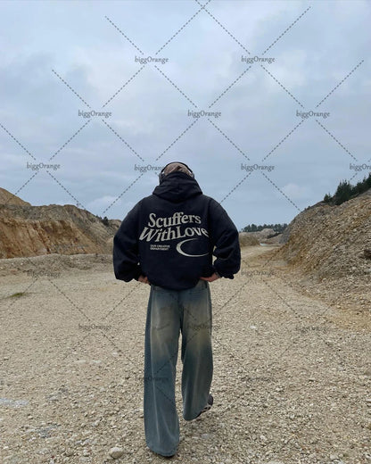 Fashion kawaii clothing letters oversized pullover sweater women's Y2K street hip-hop Harajuku loose all-match sweater men's Street King Limited