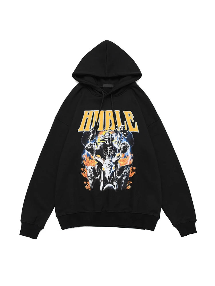 Rainbowtouches Hooded Unisex Sweatshirts Men Hip Hop Stylish Vintage Clothes Graphic Printing Essentials Comfortable Fashionable Street King Limited