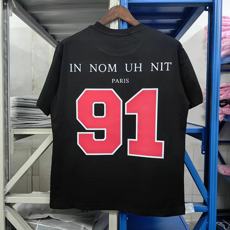 2024ss New IH NOM UH NIT T-shirt Masked Gold Necklace Printing Men Woman Good Quality Chaopai Top Tees Street King Limited