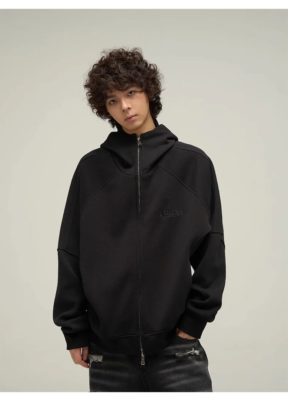 street letter embroidered jacket mens punk harajuku stand collar hooded sweatshirt zipper simplicity casual coats oversized unique default style 3903