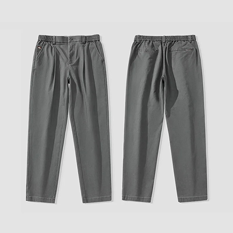 japanese casual pants mens spring autumn loose fashion solid color simple elastic waist sports pants man harem trousers menswear bottoms