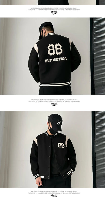 men thicken quilted baseball jacket women streetwear fashion hip hop loose casual padded cotton parkas coat unisex outerwear unique default style 1410
