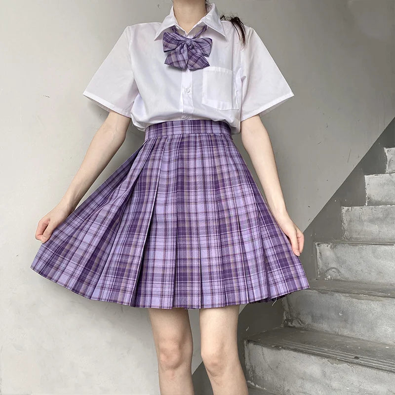 Jk Uniforms Gyaru School Uniform for Girl Student Pleated Skirt Uniform Set Women Short Sleeve Bow Tie Seifuku Japanese Style Street King Limited