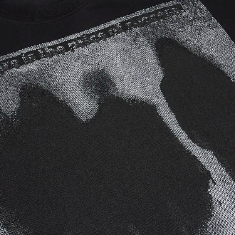 Men Hip Hop T Shirt Streetwear Dark Style Shadow Printed T-Shirt 2023 Summer Short Sleeve Tshirt Harajuku Cotton Tops Tees Black Street King Limited