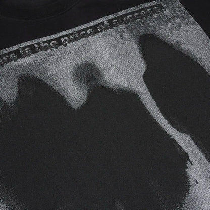 Men Hip Hop T Shirt Streetwear Dark Style Shadow Printed T-Shirt 2023 Summer Short Sleeve Tshirt Harajuku Cotton Tops Tees Black Street King Limited