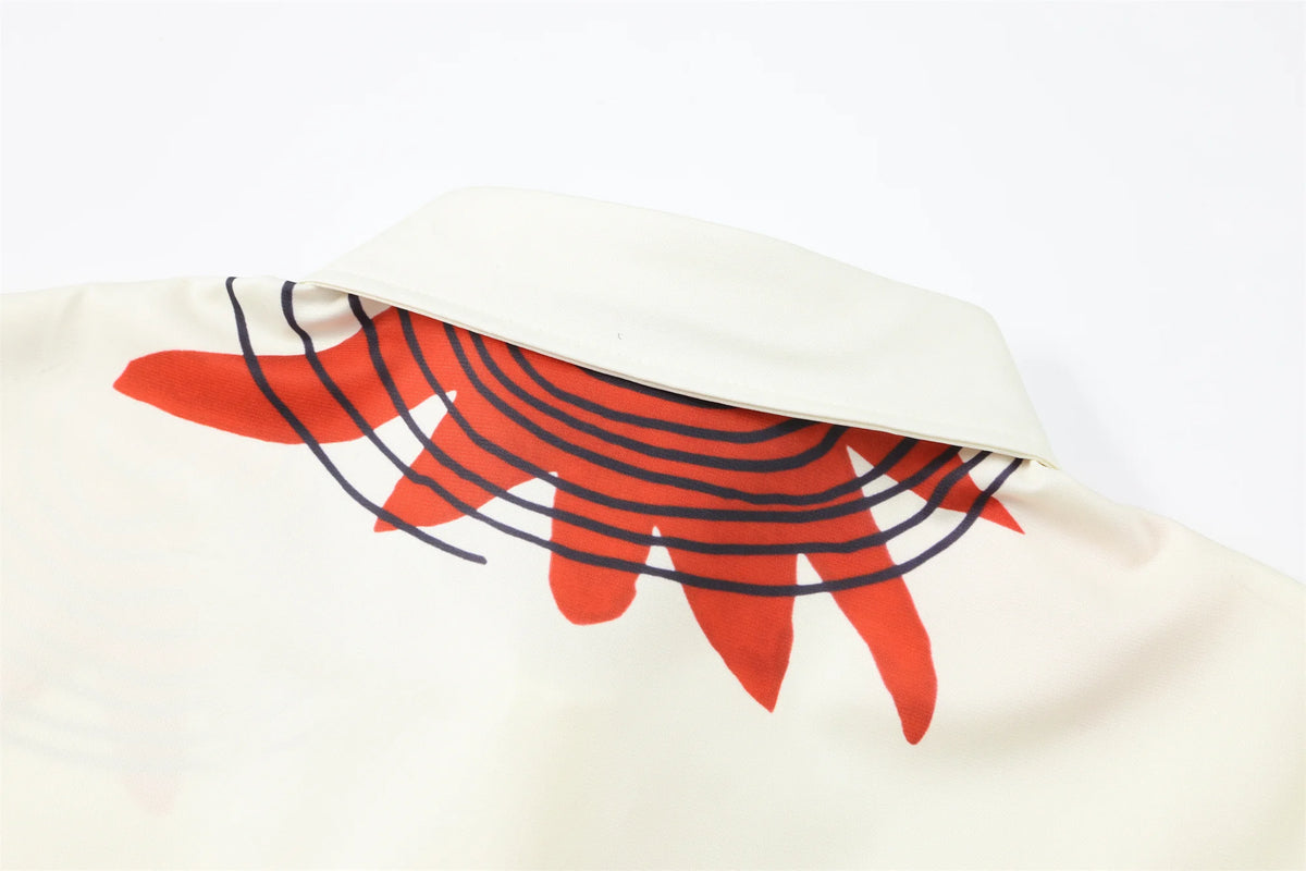 24SS Vintage Retro Starfish Direct Print High-Street Casual Beach Style Quality Short Sleeve Shirt Street King Limited
