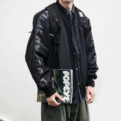 japanese trendy charge jacket mens american pilot windproof tooling coats thin loose letter printed unisex baseball jersey unique default style 2263