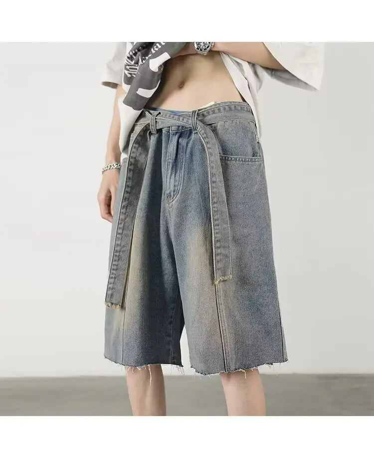 y2k Mens Loose Baggy Denim Short Men Jeans Fashion Streetwear Hip Hop  Male Classic Trend Korean Version  2024 Summer New Street King Limited