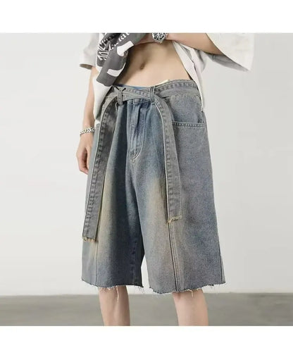y2k Mens Loose Baggy Denim Short Men Jeans Fashion Streetwear Hip Hop  Male Classic Trend Korean Version  2024 Summer New Street King Limited