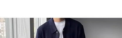 Trendy Korean Style Simple Green Sweater Retro Jacket Men's Sweater Trendy Casual Niche Y2K Street Hip-hop Jacket Tops Street King Limited