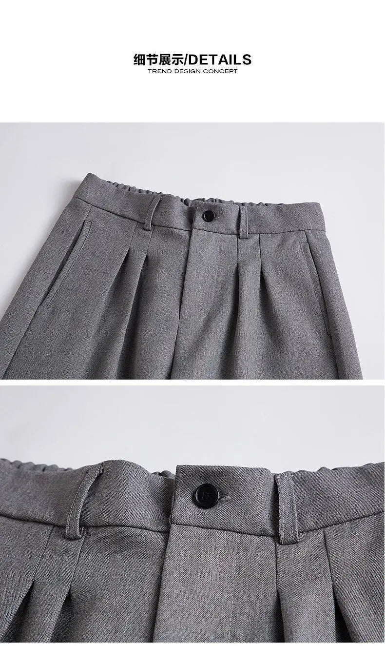 men loose casual korean streetwear fashion vintage straight wide leg suit pants trousers cityboy baggy pants unique default style 1609