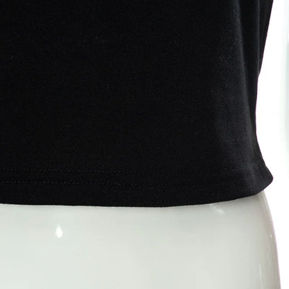 Aesthetic Fashion 2000S Cute Pink Letter Print Black Baby Tee Y2K Clothes Streetwear Vintage Short Sleeve Crop Top Women T-shirt Street King Limited