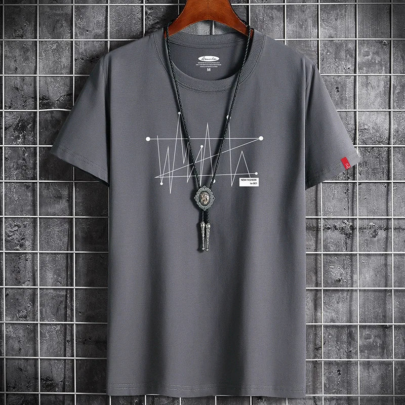 New Hotselling Summer Cotton Trend Print Round Neck Casual Tops T-Shirt Street King Limited