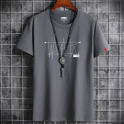 New Hotselling Summer Cotton Trend Print Round Neck Casual Tops T-Shirt Street King Limited