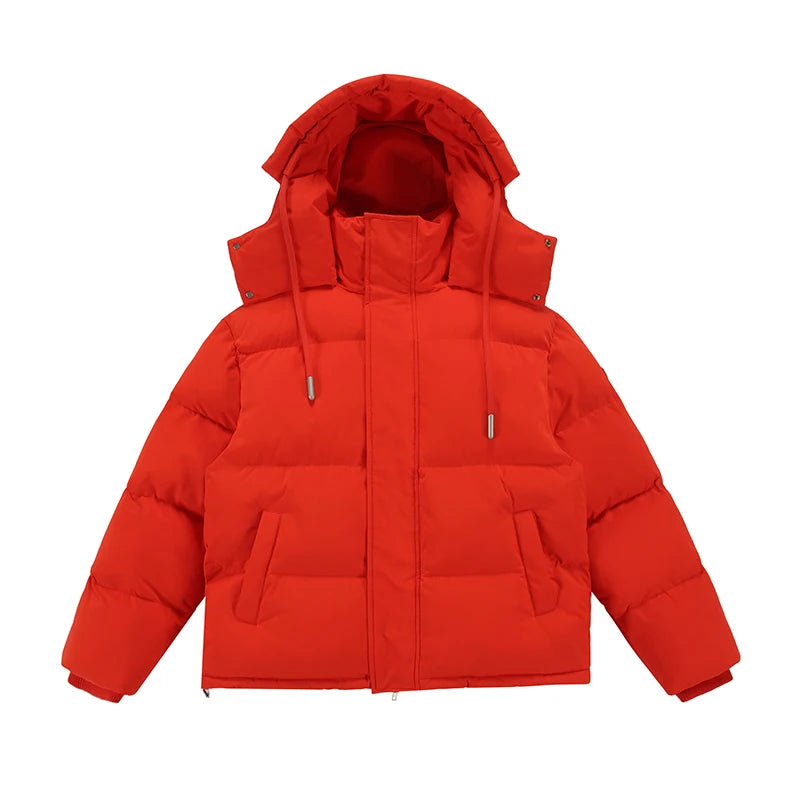 men women winter fashion loose casual cotton padded hooded parkas jacket campus boy gril thicken warm snow coat outerwear unique default style 1105
