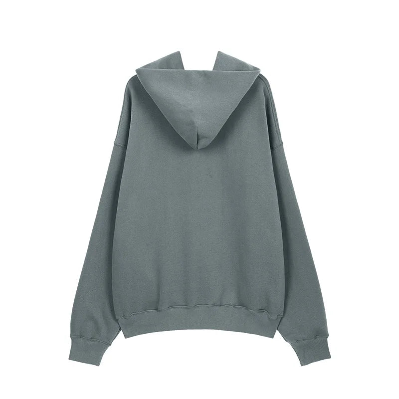 Best Quality Kanye West Hoodies Men Woman Chaopai Plush Shoulder Drop Lovers Loose Casual Solid Color Pullover Sweatshirts Street King Limited
